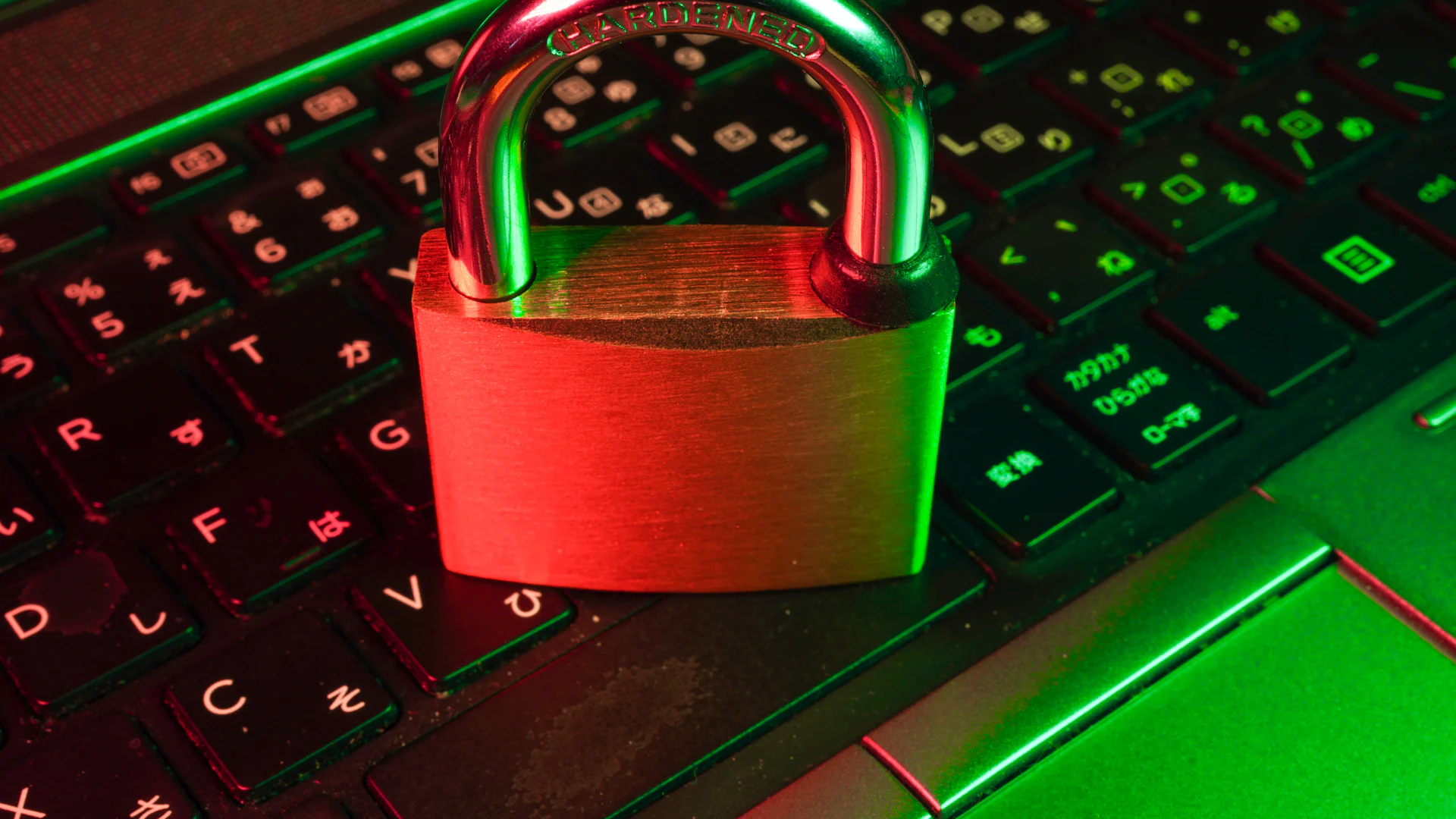 Candado sobre el teclado de una laptop